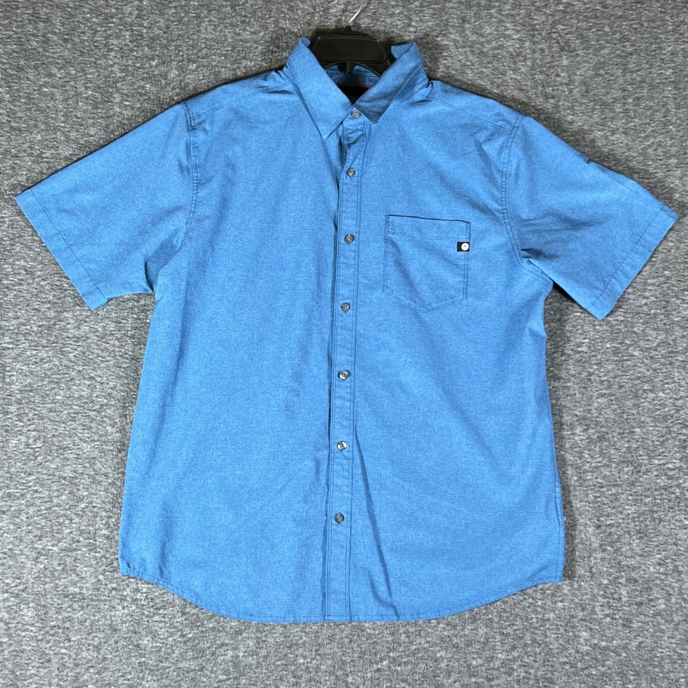 Marmot Mens XL Blue Button Down Short Sleeve Lightweight Shirt